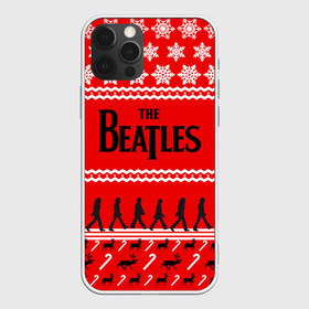 Чехол для iPhone 12 Pro Max с принтом Праздничный The Beatles в Екатеринбурге, Силикон |  | beatles | the beatles | бител | битлз | битлс | битлы | группа | джон леннон | джордж харрисон | жуки | знак | красный | ливерпульская четвёрка | мерсибит | надпись | новогодний | новый год | пол маккартни | поп