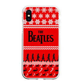 Чехол для iPhone XS Max матовый с принтом Праздничный The Beatles в Екатеринбурге, Силикон | Область печати: задняя сторона чехла, без боковых панелей | beatles | the beatles | бител | битлз | битлс | битлы | группа | джон леннон | джордж харрисон | жуки | знак | красный | ливерпульская четвёрка | мерсибит | надпись | новогодний | новый год | пол маккартни | поп