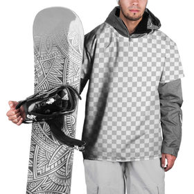 Накидка на куртку 3D с принтом Прозрачность в Екатеринбурге, 100% полиэстер |  | opacity | photoshop | transparent | белый | дизайнер | квадратики | клетки | паттрен | прозрачный | серый | фотошоп