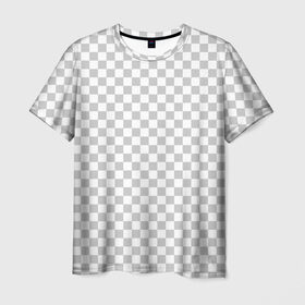 Мужская футболка 3D с принтом Прозрачность в Екатеринбурге, 100% полиэфир | прямой крой, круглый вырез горловины, длина до линии бедер | opacity | photoshop | transparent | белый | дизайнер | квадратики | клетки | паттрен | прозрачный | серый | фотошоп
