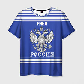 Мужская футболка 3D с принтом Илья SPORT UNIFORM 2018 в Екатеринбурге, 100% полиэфир | прямой крой, круглый вырез горловины, длина до линии бедер | name | russia | sport | илья | имена | россия | русский | спорт | спортивный | униформа | форма