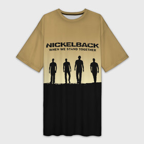 Платье-футболка 3D с принтом Nickelback в Екатеринбурге,  |  | back | nickel | nickelback | альтернативный | вот ваша сдача | группа | дэниел адэр | майк крюгер | метал | никелбек | никель | никл бек | постгранж | райан пик | рок | хард | хардрок | чед крюгер