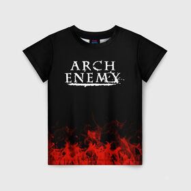 Детская футболка 3D с принтом Arch Enemy в Екатеринбурге, 100% гипоаллергенный полиэфир | прямой крой, круглый вырез горловины, длина до линии бедер, чуть спущенное плечо, ткань немного тянется | arch enemy | band | metal | music | rock | атрибутика | группа | метал | музыка | рок