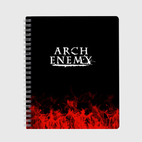 Тетрадь с принтом Arch Enemy в Екатеринбурге, 100% бумага | 48 листов, плотность листов — 60 г/м2, плотность картонной обложки — 250 г/м2. Листы скреплены сбоку удобной пружинной спиралью. Уголки страниц и обложки скругленные. Цвет линий — светло-серый
 | arch enemy | band | metal | music | rock | атрибутика | группа | метал | музыка | рок