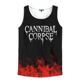 Мужская майка 3D с принтом Cannibal Corpse в Екатеринбурге, 100% полиэстер | круглая горловина, приталенный силуэт, длина до линии бедра. Пройма и горловина окантованы тонкой бейкой | Тематика изображения на принте: band | cannibal corpse | metal | music | rock | атрибутика | группа | метал | музыка | рок