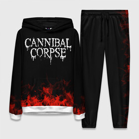 Женский костюм 3D (с толстовкой) с принтом Cannibal Corpse в Екатеринбурге,  |  | band | cannibal corpse | metal | music | rock | атрибутика | группа | метал | музыка | рок