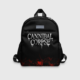 Детский рюкзак 3D с принтом Cannibal Corpse в Екатеринбурге, 100% полиэстер | лямки с регулируемой длиной, сверху петелька, чтобы рюкзак можно было повесить на вешалку. Основное отделение закрывается на молнию, как и внешний карман. Внутри дополнительный карман. По бокам два дополнительных кармашка | band | cannibal corpse | metal | music | rock | атрибутика | группа | метал | музыка | рок