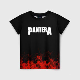 Детская футболка 3D с принтом Pantera в Екатеринбурге, 100% гипоаллергенный полиэфир | прямой крой, круглый вырез горловины, длина до линии бедер, чуть спущенное плечо, ткань немного тянется | band | metal | music | pantera | rock | атрибутика | группа | метал | музыка | рок