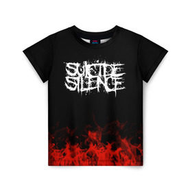 Детская футболка 3D с принтом Suicide Silence в Екатеринбурге, 100% гипоаллергенный полиэфир | прямой крой, круглый вырез горловины, длина до линии бедер, чуть спущенное плечо, ткань немного тянется | Тематика изображения на принте: band | metal | music | rock | suicide silence | атрибутика | группа | метал | музыка | рок