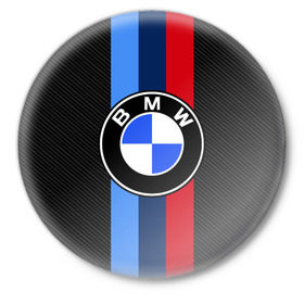 Значок с принтом BMW Motorsport Carbon в Екатеринбурге,  металл | круглая форма, металлическая застежка в виде булавки | Тематика изображения на принте: bmw | bmw motorsport | bmw performance | carbon | m | motorsport | performance | sport | бмв | карбон | моторспорт | спорт