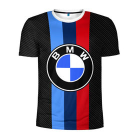 Мужская футболка 3D спортивная с принтом BMW Motorsport Carbon в Екатеринбурге, 100% полиэстер с улучшенными характеристиками | приталенный силуэт, круглая горловина, широкие плечи, сужается к линии бедра | bmw | bmw motorsport | bmw performance | carbon | m | motorsport | performance | sport | бмв | карбон | моторспорт | спорт