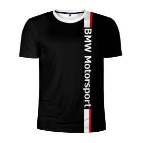 Мужская футболка 3D спортивная с принтом BMW Motorsport в Екатеринбурге, 100% полиэстер с улучшенными характеристиками | приталенный силуэт, круглая горловина, широкие плечи, сужается к линии бедра | Тематика изображения на принте: bmw | бмв | марка | машины