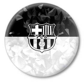 Значок с принтом FC Barca Black Collection в Екатеринбурге,  металл | круглая форма, металлическая застежка в виде булавки | fc barcelona | fcb | барселона | спорт | спортивные | футбол | футбольный клуб