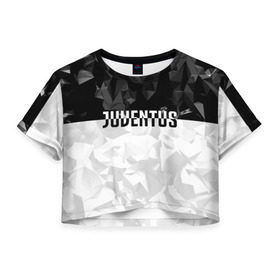 Женская футболка 3D укороченная с принтом Juventus Black Collection в Екатеринбурге, 100% полиэстер | круглая горловина, длина футболки до линии талии, рукава с отворотами | juventus | спорт | спортивные | футбол | футбольный клуб | ювентус