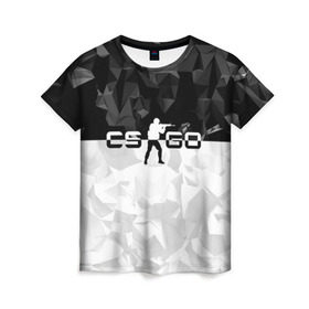 Женская футболка 3D с принтом CS GO Black Collection в Екатеринбурге, 100% полиэфир ( синтетическое хлопкоподобное полотно) | прямой крой, круглый вырез горловины, длина до линии бедер | counter strike | cs | cs go | global | go.offensive | шутер
