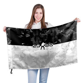 Флаг 3D с принтом CS GO Black Collection в Екатеринбурге, 100% полиэстер | плотность ткани — 95 г/м2, размер — 67 х 109 см. Принт наносится с одной стороны | counter strike | cs | cs go | global | go.offensive | шутер