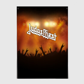 Постер с принтом Judas Priest в Екатеринбурге, 100% бумага
 | бумага, плотность 150 мг. Матовая, но за счет высокого коэффициента гладкости имеет небольшой блеск и дает на свету блики, но в отличии от глянцевой бумаги не покрыта лаком | band | judas priest | metal | music | rock | атрибутика | метал | музыка | рок
