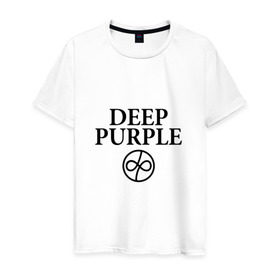 Мужская футболка хлопок с принтом Deep Purple в Екатеринбурге, 100% хлопок | прямой крой, круглый вырез горловины, длина до линии бедер, слегка спущенное плечо. | 