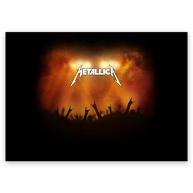 Поздравительная открытка с принтом Metallica в Екатеринбурге, 100% бумага | плотность бумаги 280 г/м2, матовая, на обратной стороне линовка и место для марки
 | band | metal | metallica | music | rock | атрибутика | метал | музыка | рок