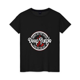 Женская футболка хлопок с принтом Deep Purple в Екатеринбурге, 100% хлопок | прямой крой, круглый вырез горловины, длина до линии бедер, слегка спущенное плечо | deep purple | гиллан | гловер | дееп | деп | ди | дип | диперпл | дипперпл | иэн пэйс | метал | морс | пепл | перпл | прогрессивный | психоделический | рок | хард | хардрок | хеви | хевиметал | эйри