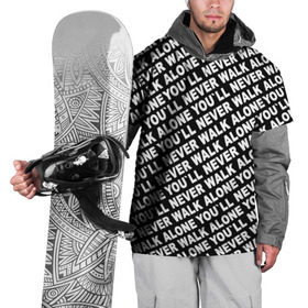 Накидка на куртку 3D с принтом YNWA ЧБ в Екатеринбурге, 100% полиэстер |  | Тематика изображения на принте: liverpool | you ll never walk alone | апл | ливерпуль | футбол