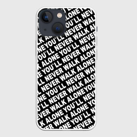 Чехол для iPhone 13 mini с принтом YNWA ЧБ в Екатеринбурге,  |  | liverpool | you ll never walk alone | апл | ливерпуль | футбол