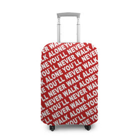 Чехол для чемодана 3D с принтом YNWA красный в Екатеринбурге, 86% полиэфир, 14% спандекс | двустороннее нанесение принта, прорези для ручек и колес | liverpool | ynwa | yol ll never walk alone | апл | ливерпуль | футбол