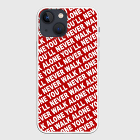 Чехол для iPhone 13 mini с принтом YNWA красный в Екатеринбурге,  |  | liverpool | ynwa | yol ll never walk alone | апл | ливерпуль | футбол