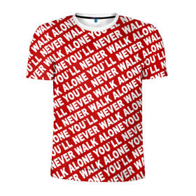 Мужская футболка 3D спортивная с принтом YNWA красный в Екатеринбурге, 100% полиэстер с улучшенными характеристиками | приталенный силуэт, круглая горловина, широкие плечи, сужается к линии бедра | Тематика изображения на принте: liverpool | ynwa | yol ll never walk alone | апл | ливерпуль | футбол