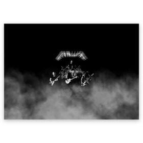 Поздравительная открытка с принтом Группа Metallica в Екатеринбурге, 100% бумага | плотность бумаги 280 г/м2, матовая, на обратной стороне линовка и место для марки
 | metallica | группа | джеймс хэтфилд | кирк хэмметт | ларс ульрих | метал | металика | металлика | миталика | музыка | роберт трухильо | рок | трэш | трэшметал | хард | хардрок | хеви | хевиметал