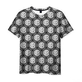 Мужская футболка 3D с принтом Inter Black&White в Екатеринбурге, 100% полиэфир | прямой крой, круглый вырез горловины, длина до линии бедер | football | inter | inter milan | italia | logo | sport | арт | интер милан | италия | лига | лого | спорт | текстура | фк | футбол | футбольный клуб | эмблема