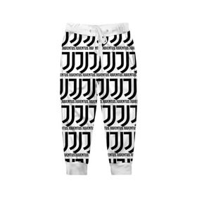 Детские брюки 3D с принтом Juventus в Екатеринбурге, 100% полиэстер | манжеты по низу, эластичный пояс регулируется шнурком, по бокам два кармана без застежек, внутренняя часть кармана из мелкой сетки | Тематика изображения на принте: 