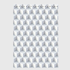 Скетчбук с принтом 3D Кубы в Екатеринбурге, 100% бумага
 | 48 листов, плотность листов — 100 г/м2, плотность картонной обложки — 250 г/м2. Листы скреплены сверху удобной пружинной спиралью | 3д | иллюзия | куб | кубы | паттерн | текстура | узор