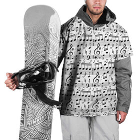 Накидка на куртку 3D с принтом Нотный стан в Екатеринбурге, 100% полиэстер |  | бемоль | диез | до | ля | ми | ноты | октава | паттерн | ре | си | скрипичный ключ | соль | фа