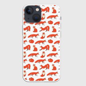 Чехол для iPhone 13 mini с принтом Рыжий паттер в Екатеринбурге,  |  | Тематика изображения на принте: лис | лиса | лисица | лисичка | лисы | паттерн | рыжая