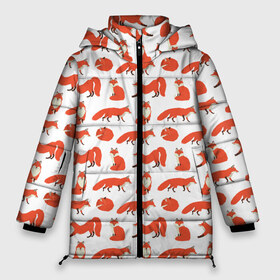 Женская зимняя куртка 3D с принтом Рыжий паттер в Екатеринбурге, верх — 100% полиэстер; подкладка — 100% полиэстер; утеплитель — 100% полиэстер | длина ниже бедра, силуэт Оверсайз. Есть воротник-стойка, отстегивающийся капюшон и ветрозащитная планка. 

Боковые карманы с листочкой на кнопках и внутренний карман на молнии | лис | лиса | лисица | лисичка | лисы | паттерн | рыжая