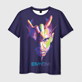 Мужская футболка 3D с принтом Eminem в Екатеринбурге, 100% полиэфир | прямой крой, круглый вырез горловины, длина до линии бедер | actor | american rapper | composer | eminem | music | rap | record producer | актёр | американский | искусство | композитор | музыка | музыкальный продюсер | поп арт | рэп | рэпер