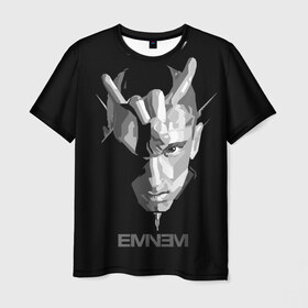 Мужская футболка 3D с принтом Eminem в Екатеринбурге, 100% полиэфир | прямой крой, круглый вырез горловины, длина до линии бедер | actor | american rapper | composer | eminem | music | rap | record producer | актёр | американский | искусство | композитор | музыка | музыкальный продюсер | поп арт | рэп | рэпер