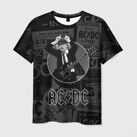 Мужская футболка 3D с принтом AC/DC в Екатеринбурге, 100% полиэфир | прямой крой, круглый вырез горловины, длина до линии бедер | ас | ац | диси | дс | дц | исидиси | эйси