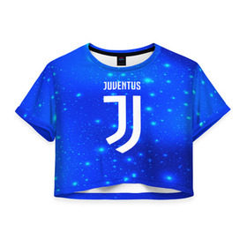 Женская футболка 3D укороченная с принтом Juventus space collection в Екатеринбурге, 100% полиэстер | круглая горловина, длина футболки до линии талии, рукава с отворотами | football | soccer | ювентус