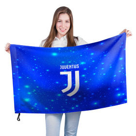 Флаг 3D с принтом Juventus space collection в Екатеринбурге, 100% полиэстер | плотность ткани — 95 г/м2, размер — 67 х 109 см. Принт наносится с одной стороны | football | soccer | ювентус