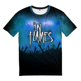 Мужская футболка 3D с принтом In Flames в Екатеринбурге, 100% полиэфир | прямой крой, круглый вырез горловины, длина до линии бедер | Тематика изображения на принте: 