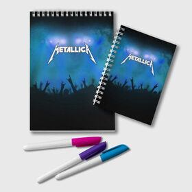 Блокнот с принтом Metallica в Екатеринбурге, 100% бумага | 48 листов, плотность листов — 60 г/м2, плотность картонной обложки — 250 г/м2. Листы скреплены удобной пружинной спиралью. Цвет линий — светло-серый
 | band | metal | metallica | music | rock | атрибутика | группа | метал | музыка | рок
