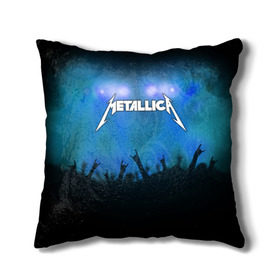 Подушка 3D с принтом Metallica в Екатеринбурге, наволочка – 100% полиэстер, наполнитель – холлофайбер (легкий наполнитель, не вызывает аллергию). | состоит из подушки и наволочки. Наволочка на молнии, легко снимается для стирки | band | metal | metallica | music | rock | атрибутика | группа | метал | музыка | рок