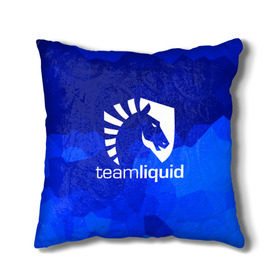 Подушка 3D с принтом Team Liquid в Екатеринбурге, наволочка – 100% полиэстер, наполнитель – холлофайбер (легкий наполнитель, не вызывает аллергию). | состоит из подушки и наволочки. Наволочка на молнии, легко снимается для стирки | awp | counter strike | cs go | cybersport | game | skin | team liquid | авп | игры | киберспорт | скин