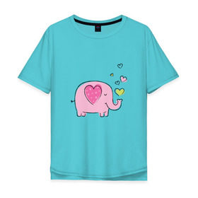 Мужская футболка хлопок Oversize с принтом Слоненок в Екатеринбурге, 100% хлопок | свободный крой, круглый ворот, “спинка” длиннее передней части | 14 | 14февраля | elephant | happy | happyvalentine | love | valentinesday | деньвсехвлюбленных | деньсвятоговалентина | любовь | мило | нежно | праздник | рисунок | сердца | сердце | слоненок