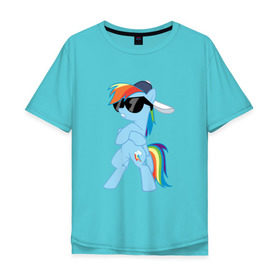 Мужская футболка хлопок Oversize с принтом Крутая пони в Екатеринбурге, 100% хлопок | свободный крой, круглый ворот, “спинка” длиннее передней части | my little pony | swag | арт | игра | крутая | лошадь | май литл пони | мультфильм | прикольные