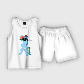 Детская пижама с шортами хлопок с принтом Крутая пони в Екатеринбурге,  |  | my little pony | swag | арт | игра | крутая | лошадь | май литл пони | мультфильм | прикольные