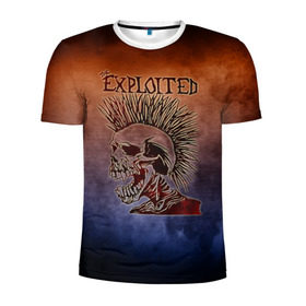 Мужская футболка 3D спортивная с принтом The Exploited в Екатеринбурге, 100% полиэстер с улучшенными характеристиками | приталенный силуэт, круглая горловина, широкие плечи, сужается к линии бедра | band | metal | music | rock | the exploited | атрибутика | группа | метал | музыка | рок