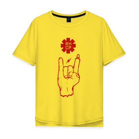 Мужская футболка хлопок Oversize с принтом Коза Red Hot Chili Peppers в Екатеринбурге, 100% хлопок | свободный крой, круглый ворот, “спинка” длиннее передней части | red hot chili peppers | rhcp | перцы | ред хот чили пепперс | рхчп | рэд